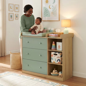Cassettiera Beldinupp con Piano Fasciatoio Rimovibile 93 x 110 x 55 cm - Vari Colori [en.casa]