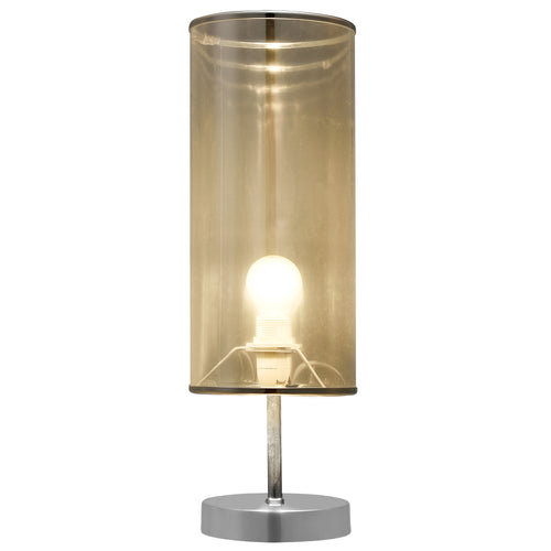 Tischleuchte Gloss 1x E14 Ø 13,5 x 44 cm Spiegelfolie Chromfarben lux.pro
