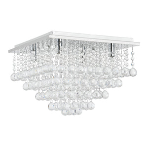 Plafonnier en cristal [38x38cm] Lampe de plafond Lustre Lampe de chambre Chrome [lux.pro] - premiumXL