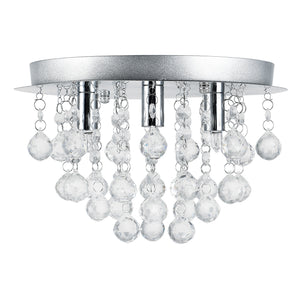Plafonnier Trio 3x G9 avec cristaux artificiels Ø28x20 cm couleur chrome/argenté - premiumXL