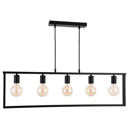 Hängeleuchte Metall Schwarz Deckenleuchte Leuchte 5-flammig Design [lux.pro]