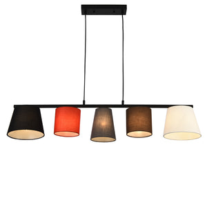 Suspension Mysen 5 lumières tissu noir lux.pro - premiumXL