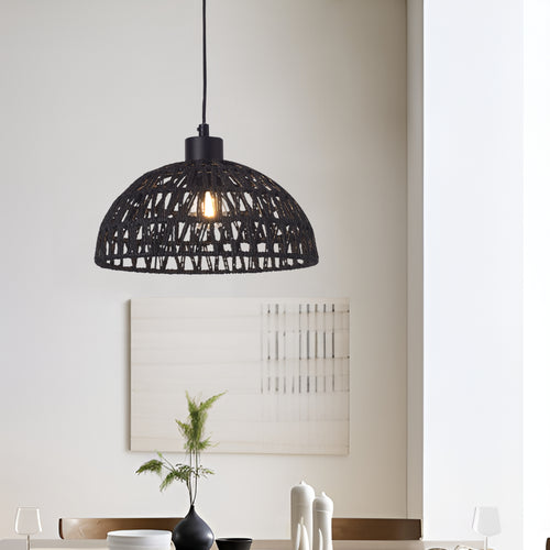 Hängeleuchte Alton Metall+Rattan [lux.pro]