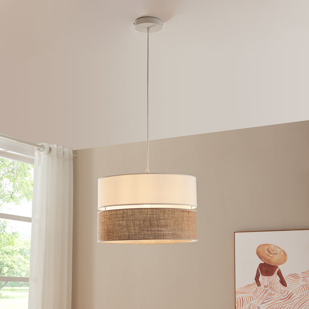 Suspension Barton blanc / effet lin lux.pro 