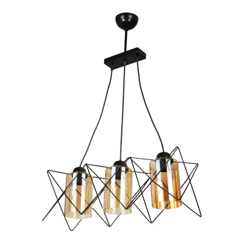 Suspension Morley E27 noir jaune [lux.pro]