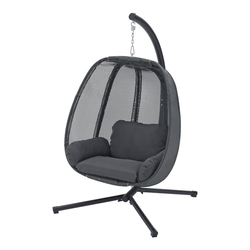 Sedia sospesa Abegondo con struttura e cuscino max. 120 kg [en.casa] - premiumXL