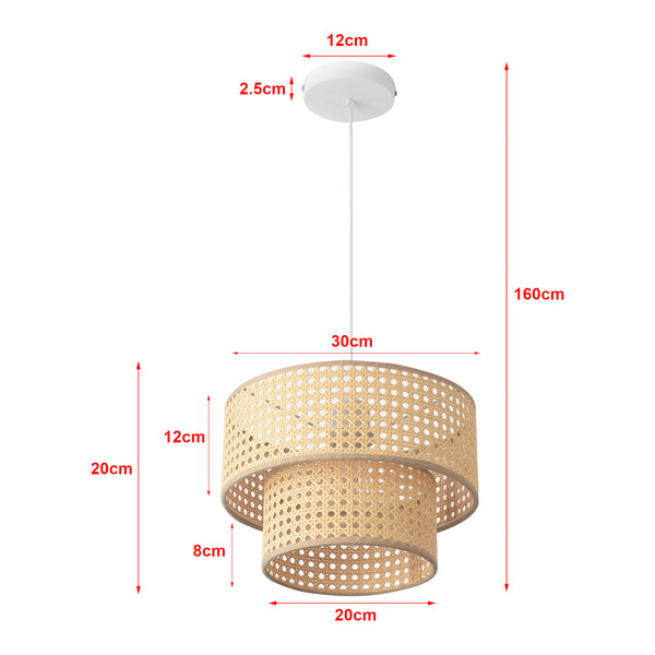 Suspension Ascot E27 blanc aspect rotin lux.pro