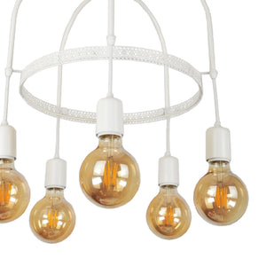 Lampadario 'Llandudno' a 3-4-5 Fonti Luce in Stile Industriale Lampada da Soffitto con Portalampada Pendenti Senza Paralumi - Vari Colori - lux.pro