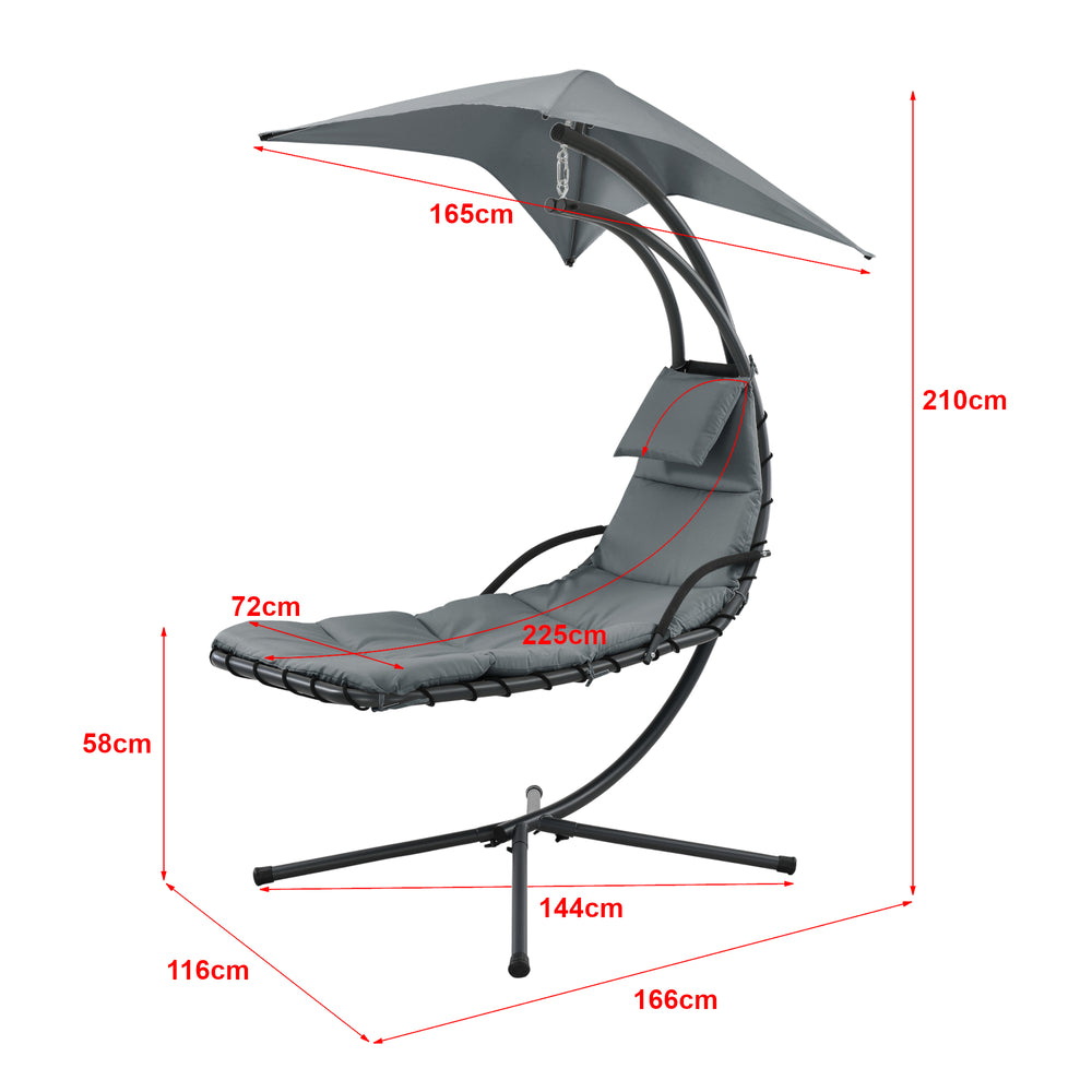Chaise suspendue avec toit pare-soleil en différentes couleurs en.casa - premiumXL