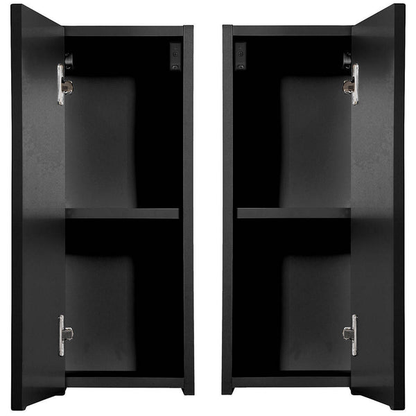 Armoire murale de salle de bain Newport noir [en.casa]