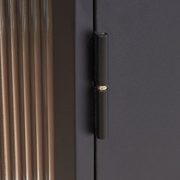 Armoire murale Zundert avec porte en verre strié 60 x 35 x 15 cm acier [en.casa]