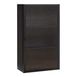 Armoire murale Zundert avec porte en verre strié 60 x 35 x 15 cm acier [en.casa]