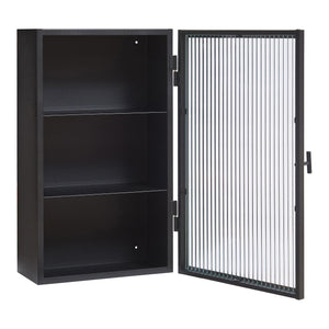 Armoire murale Zundert avec porte en verre strié 60 x 35 x 15 cm acier [en.casa]