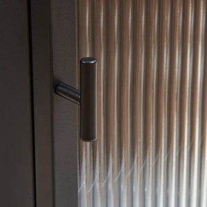 Armoire murale Zundert avec porte en verre strié 60 x 35 x 15 cm acier [en.casa]