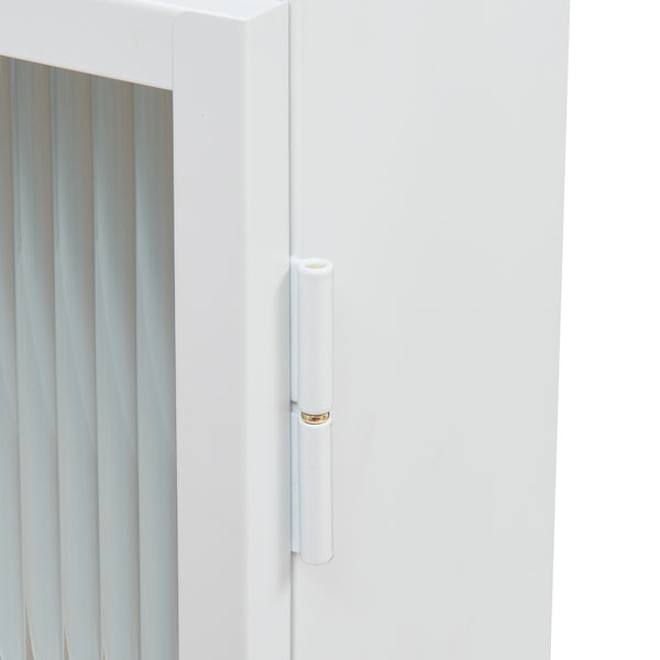 Armoire murale Zundert avec porte en verre strié 60 x 35 x 15 cm acier [en.casa]