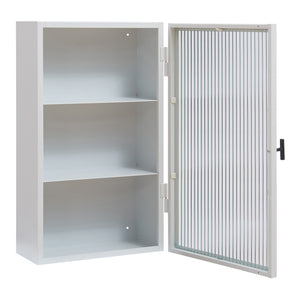 Armoire murale Zundert avec porte en verre strié 60 x 35 x 15 cm acier [en.casa]