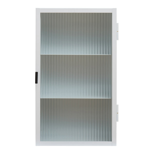 Armoire murale Zundert avec porte en verre strié 60 x 35 x 15 cm acier [en.casa]