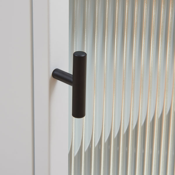 Armoire murale Zundert avec porte en verre strié 60 x 35 x 15 cm acier [en.casa]