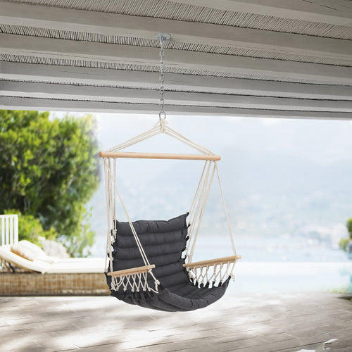 Siège suspendu Bariloche avec accoudoirs capacité de charge jusqu'à 100 kg [en.casa]