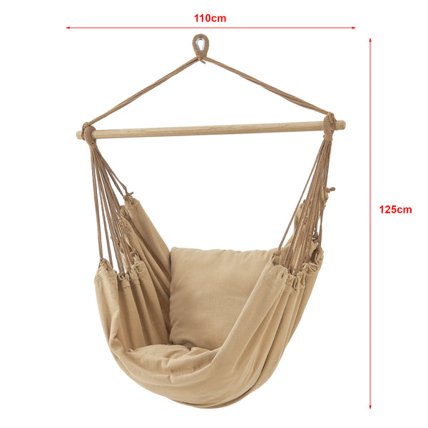 Fauteuil suspendu Peralvillo avec coussins 175 x 130 cm [en.casa]