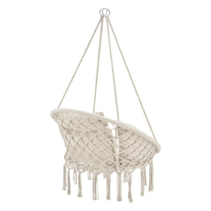 Siège Rond avec Coussin Hamac avec 4 Cordes d'attache couleurs différentes [casa.pro]