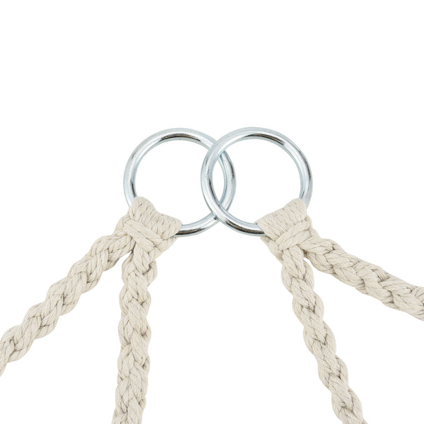 Siège Rond avec Coussin Hamac avec 4 Cordes d'attache couleurs différentes [casa.pro]