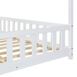 Hausbett Hesel mit Matratze und Rausfallschutz Weiß [en.casa]