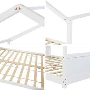 Hausbett Simo mit Matratze Weiß [en.casa]