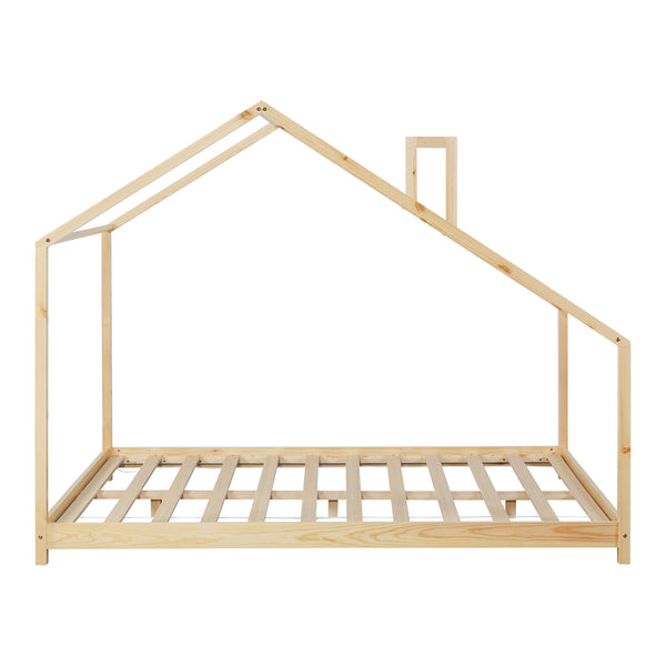 Hausbett Siuntio mit Matratze Natur [en.casa]