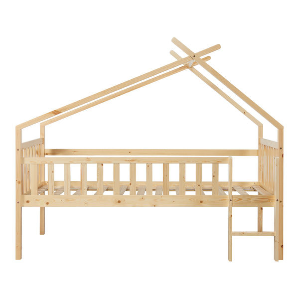 Hausbett Sotkamo mit Matratze 90x200cm mit Rausfallschutz [en.casa]