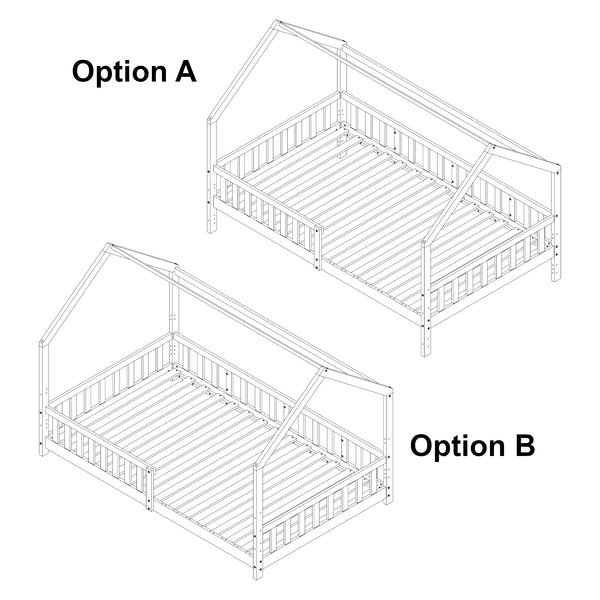 Hausbett mit Matratze Ydre Kiefernholz [en.casa]