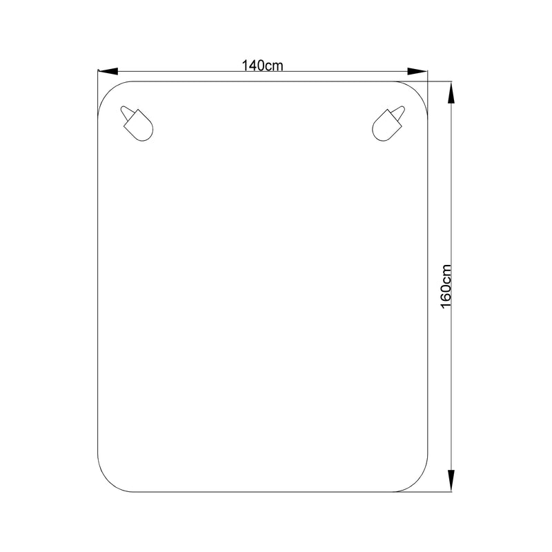 Schizzo in scala [casa.pro] Coperta doppia elettrica termica - Coperta riscaldante - 6W, 23V, 5Hz - 16 x 14 cm - Scaldaletto Bianco