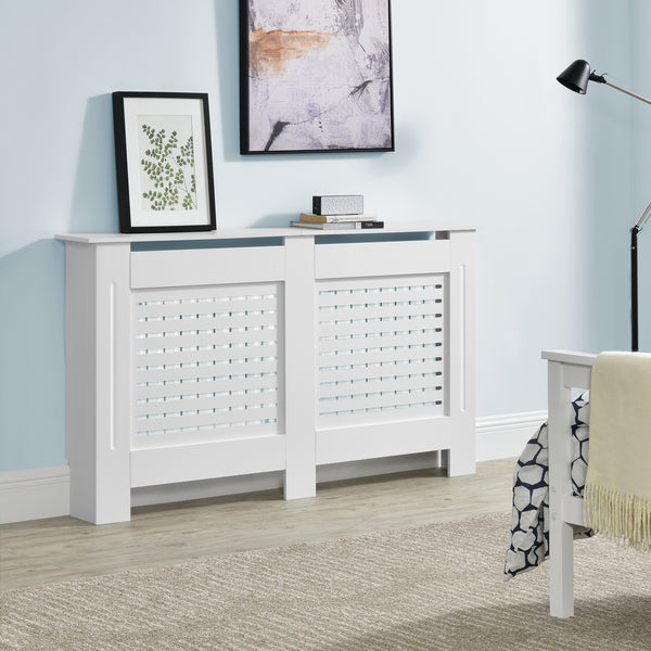 Couverture de Radiateur Charleston Plusieurs Tailles Blanc [en.casa]