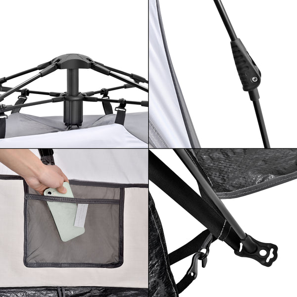 Strandmuschel Mullsjö Pop Up Strandzelt 215x135x140cm [pro.tec]