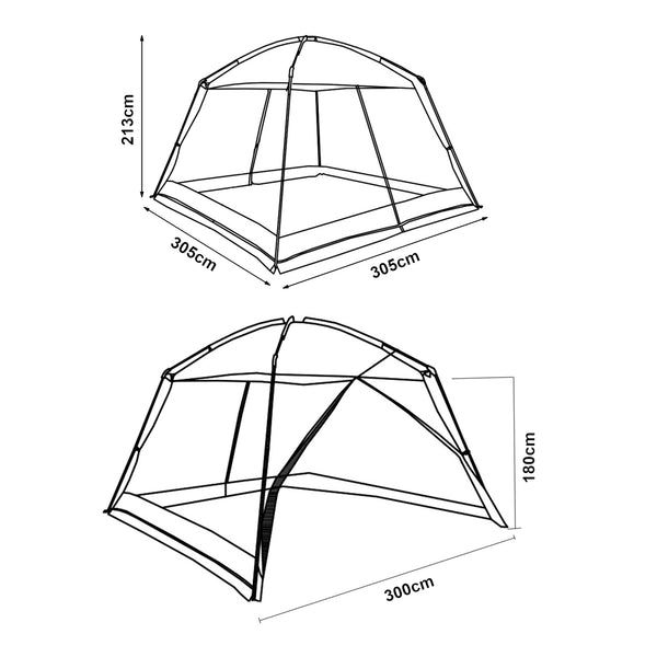 Gazebo da Giardino Beekdaelen con Zanzariere 305 x 305 x 213 cm Vari Colori pro.tec 