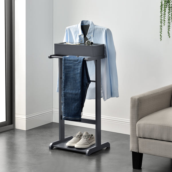 Valet de chambre Lulboll avec boîte ouvrable bois de pin [en.casa]