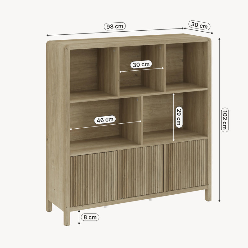 Croquis coté Commode Lukkodso [en.casa] 