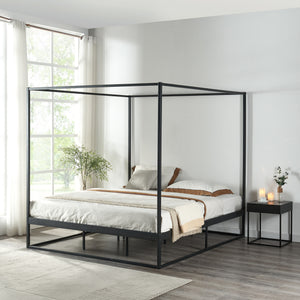 Himmelbett Kristianstad Metall Schwarz in versch. Größen [en.casa] - premiumXL