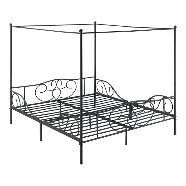 Himmelbett Finström Metall Bettrahmen mit Lattenrost in versch. Farben u. Größen en.casa