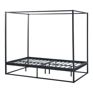 Himmelbett Kristianstad Metall Schwarz in versch. Größen [en.casa]