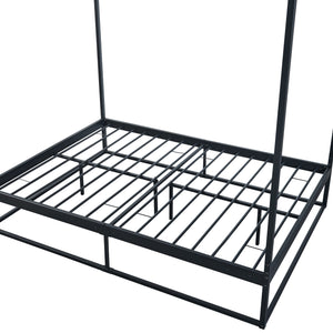 Himmelbett Kristianstad Metall Schwarz in versch. Größen [en.casa]