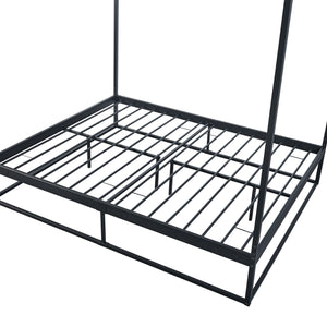 Himmelbett Kristianstad Metall Schwarz in versch. Größen [en.casa]