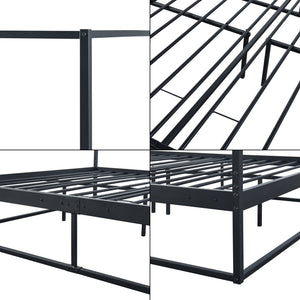 Himmelbett Kristianstad Metall Schwarz in versch. Größen [en.casa]