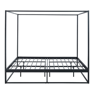 Lit à baldaquin Kristianstad métal noir [en.casa]