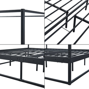 Lit à baldaquin Kristianstad métal noir [en.casa]