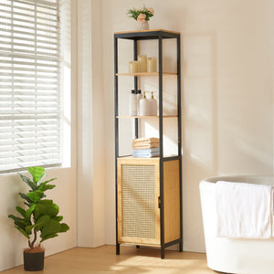 Armadio alto Tervola 172x40x35cm bambù nero [en.casa] - premiumXL