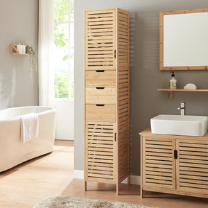 Armoire haute Boksereys 180x35x35 cm bambou [en.casa] - premiumXL