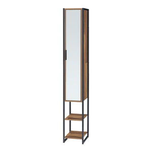 Meuble colonne de salle de bain Namsskogan effet noyer noir [en.casa]