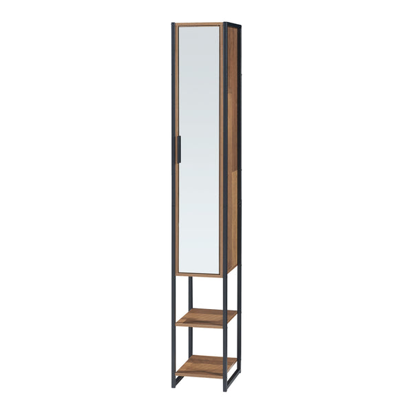 Meuble colonne de salle de bain Namsskogan effet noyer noir [en.casa]