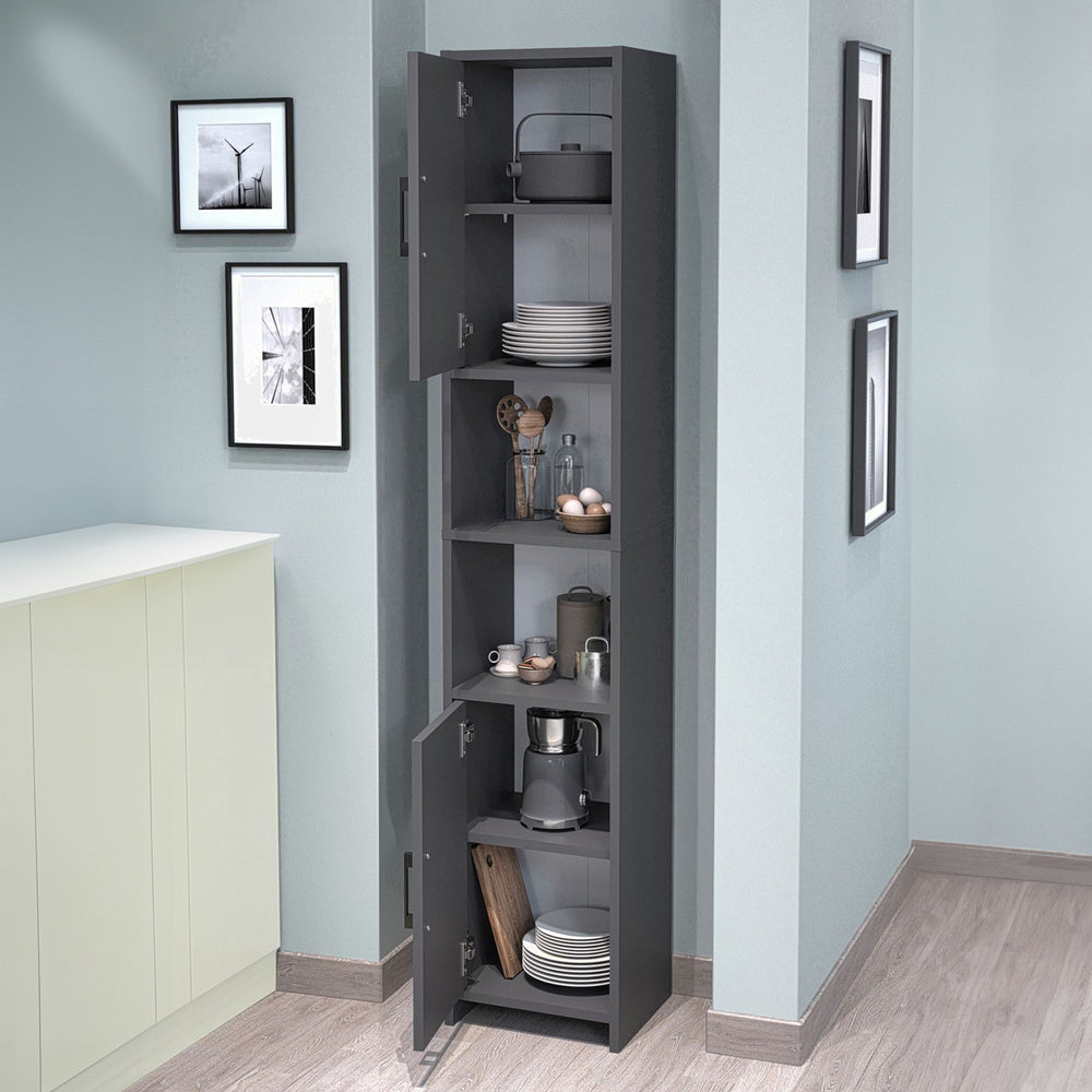 Mobile a Colonna Rautrina a 2 Ante e Scomparti Aperti 180 x 35 x 30 cm  [en.casa]